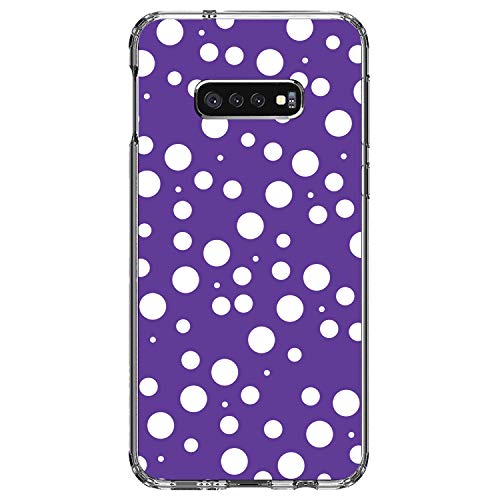 Purple White Bubbles Polka Dots On Clear Case
