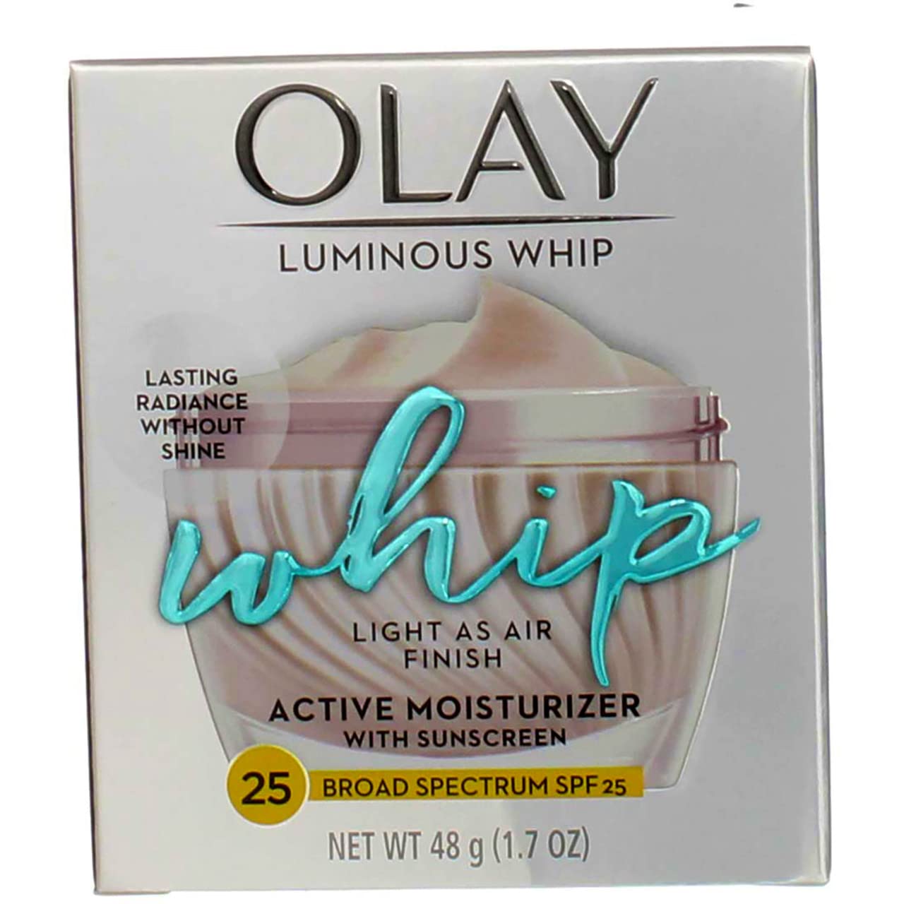 Olay Luminous Whip Active Moisturizer with SPF 25 - 1.7 oz (50ml) - 3 Pack - Lightweight Hydrating Face Cream for Daily Sun Protection & Glowing Skin - Perfect for Morning Skincare Routine & Outdoor Activities