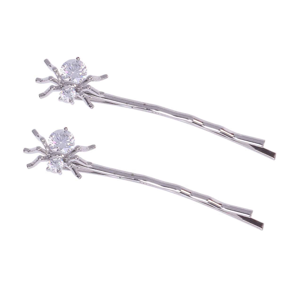 Beaupretty 2 Pairs Rhinestone Hair Clips - Sparkling Metal Barrettes for Women, Crystal Spider Hairpins for Halloween Costume & Photo Props, Funny Zircon Hair Accessories for Parties & Cosplay