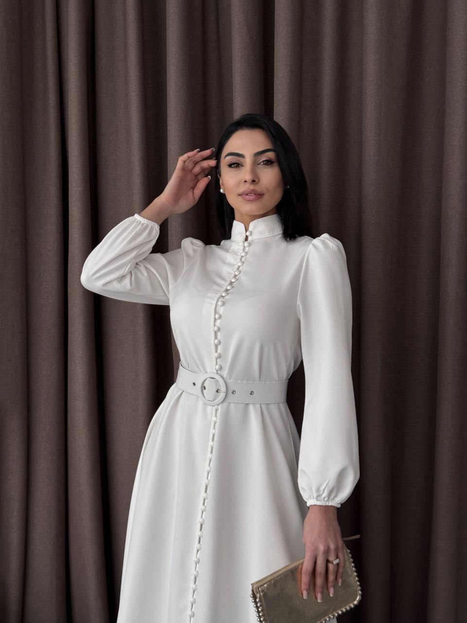 Elegant White Temple Maxi Dress with Long Sleeves - Boho Chic Flowy Summer Dress for Women, Perfect for Beach Vacations, Weddings & Casual Outings