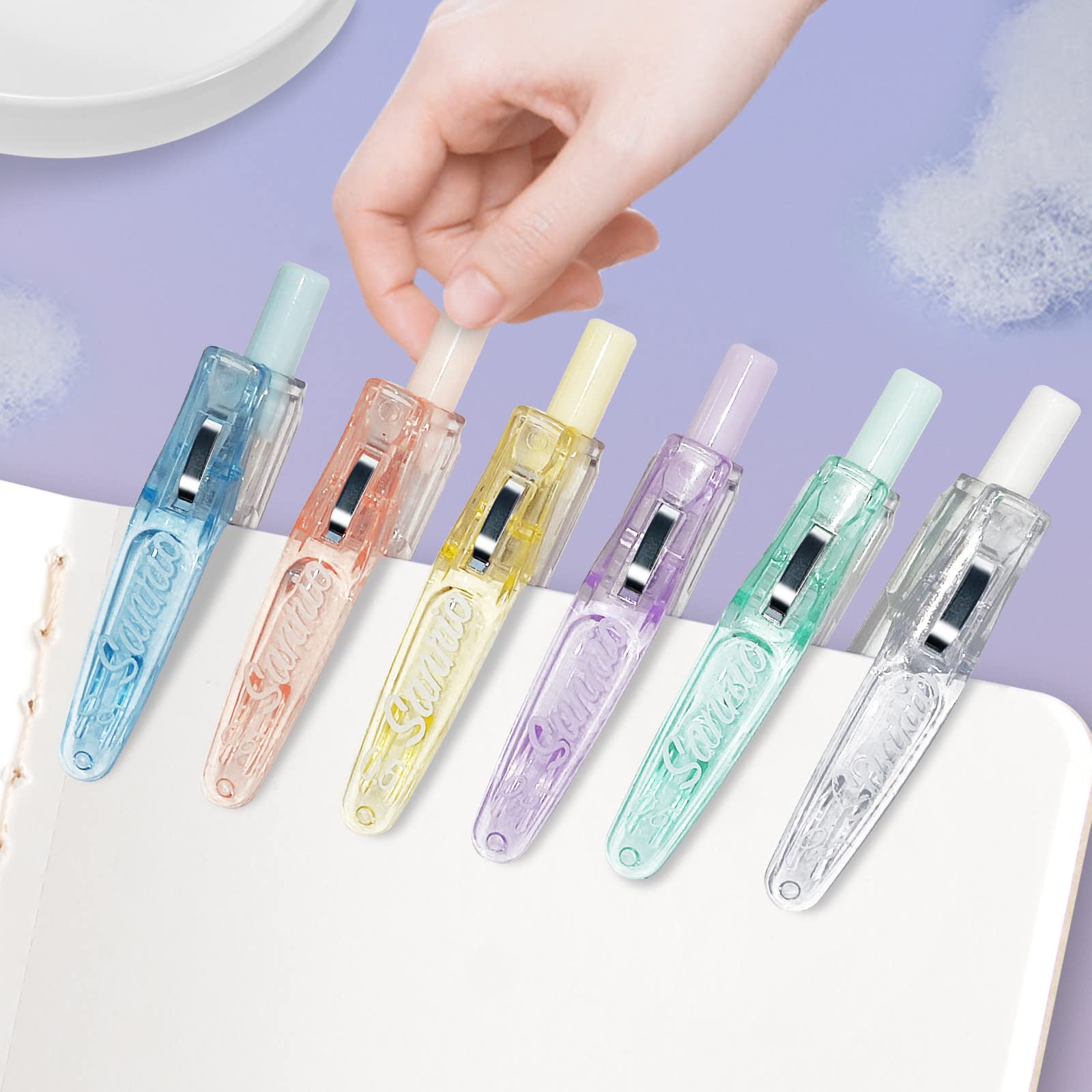 6 Pack Cute Cartoon Kitty Ballpoint Pens - 0.5mm Fine Point Kawaii Anime Writing Pens for School, Office & Journaling - Adorable Cat Stationery Gift for Students & Anime Fans