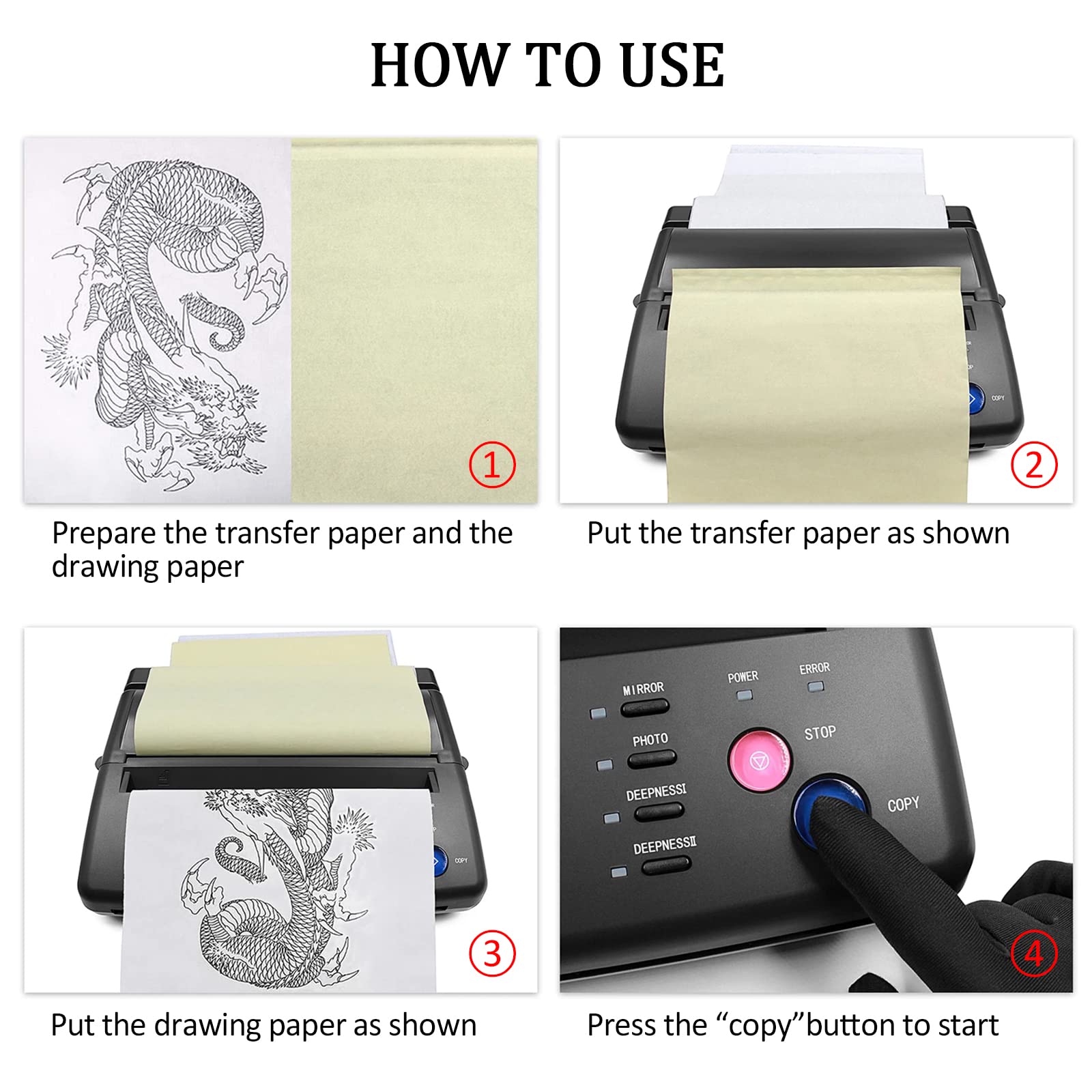 Autdor Thermal Transfer Stencil Machine - Monochrome Portable Printer for DIY Crafts, T-Shirt Printing, and Label Making - Includes 30Pcs Letter Size Transfer Paper - USB Interface for PC Connectivity - Ideal for Home, Office, and Small Business Use