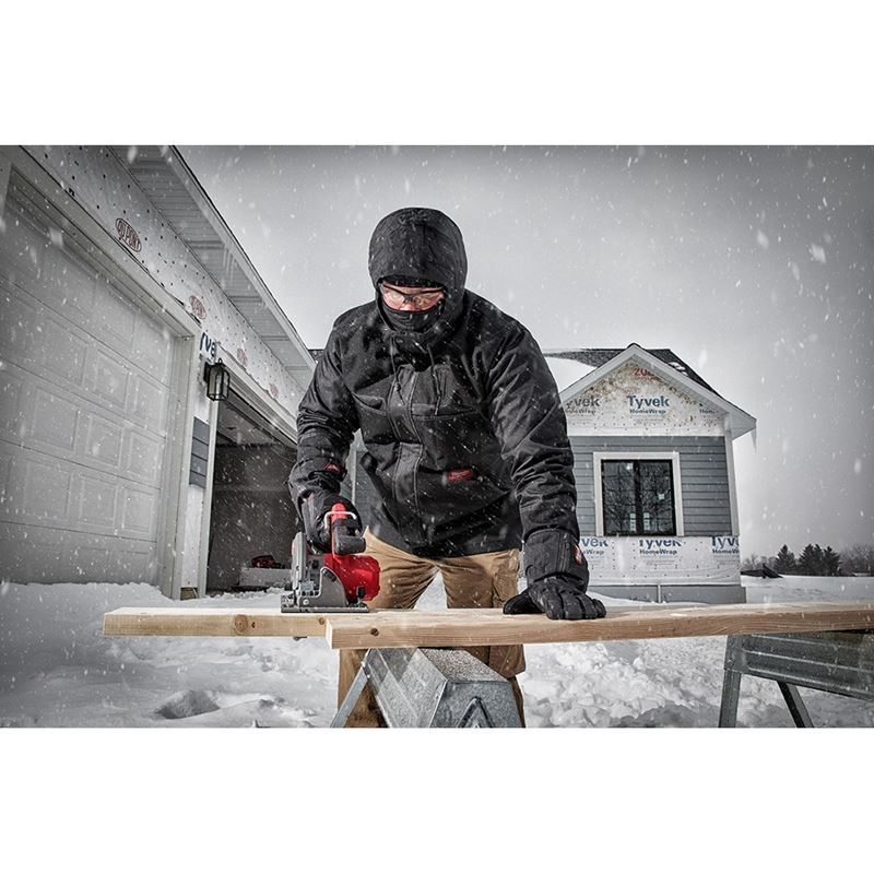 **12V M12 Lithium-Ion Cordless Heated AXIS Layering System with GridIron Workshell Kit (3X, Black) – Winter Workwear for Construction & Outdoor Jobs**