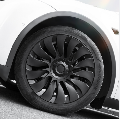 4PCS Tesla Model Y Wheel Caps - Überturbine Style 19-Inch Gemini Wheel Covers in Matte Black | Perfect for Model Y 2020-2023 | Enhance Style & Protect Wheels from Scratches