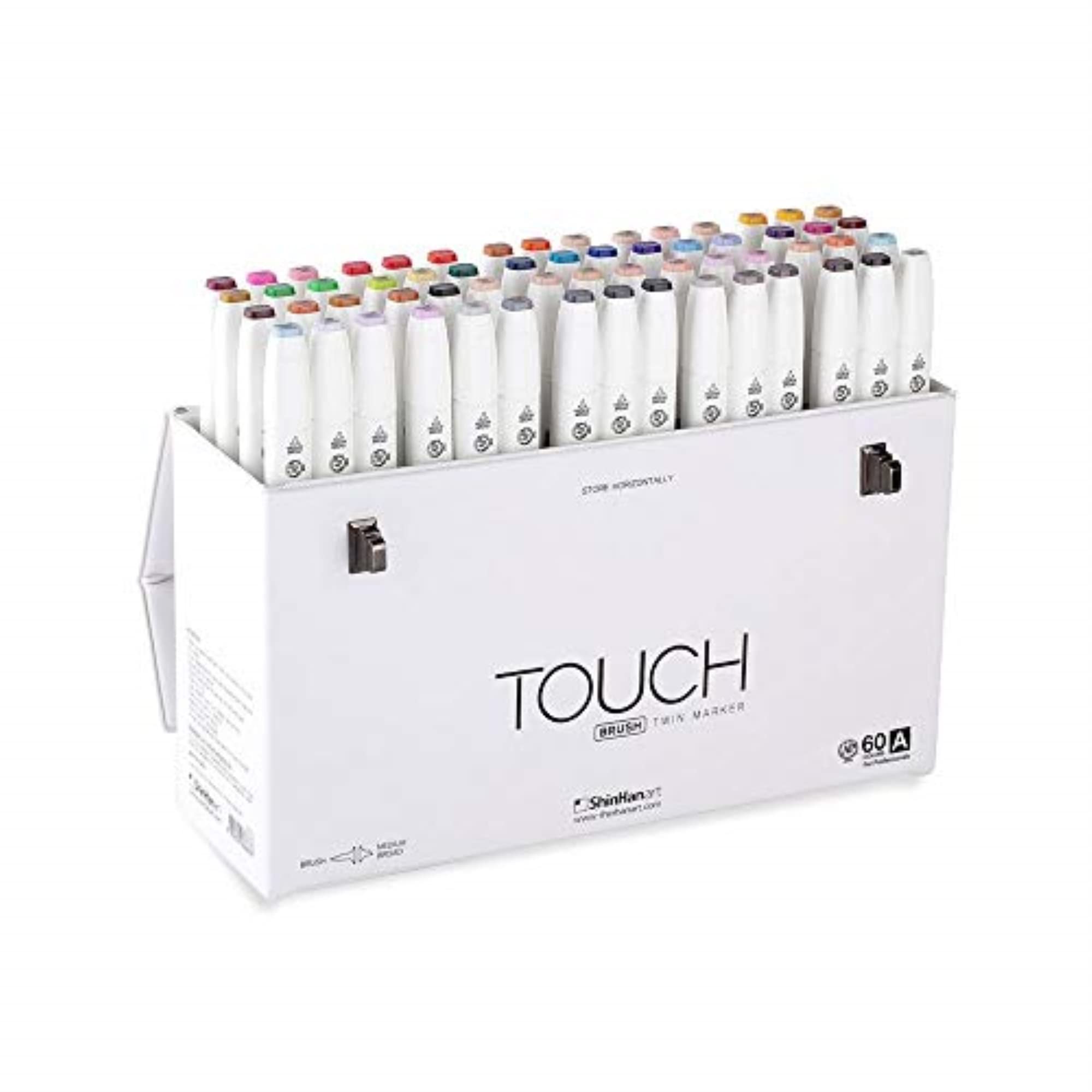 60 Colors Twin Brush Marker Set - Dual Tip Art Markers for Calligraphy, Drawing & Coloring - Perfect for Artists, Students & DIY Craft Projects