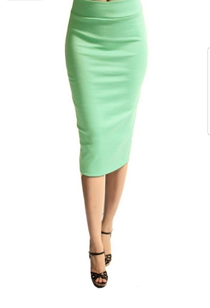 Azules Women's Knee-Length Pencil Skirt - Slim Fit Stretch Office Work Skirt for Business, Cocktail Parties & Formal Events