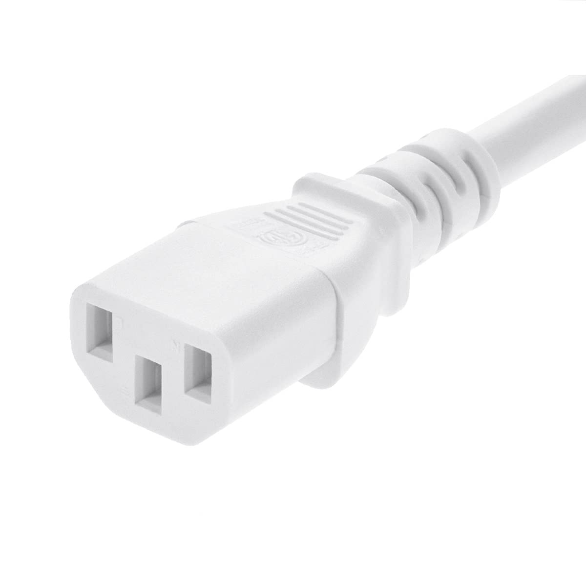 eDragon 2ft 14AWG Computer Monitor Power Extension Cord C13 to C14 - 15 Amp SJT Power Cable for PC, Server, PDU - 20 Pack White - Perfect for Office, Data Center & Home Workstation Setup