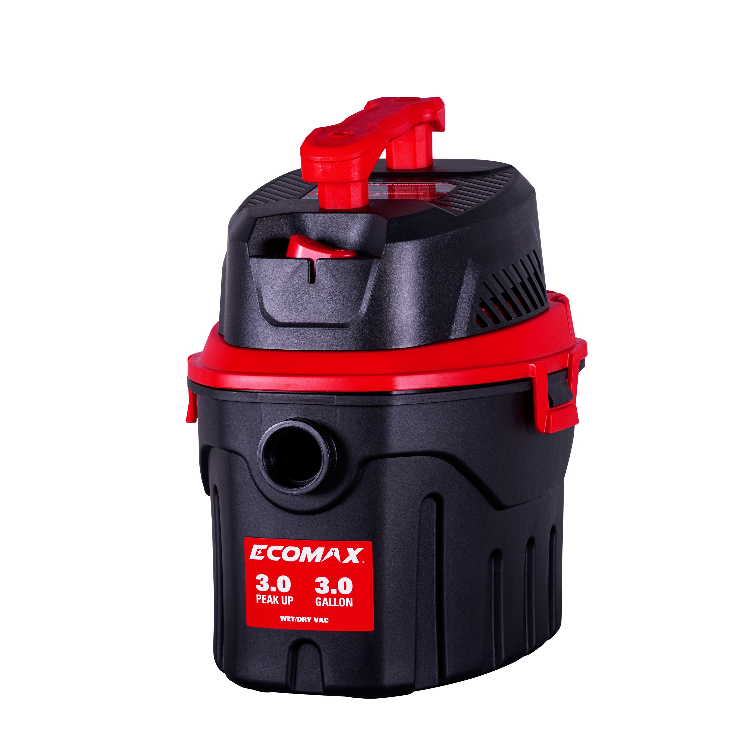 Ecomax 3 Gallon 3HP Poly Wet/Dry Vacuum Cleaner - Powerful Suction for Home, Garage, Workshop & Car Cleaning