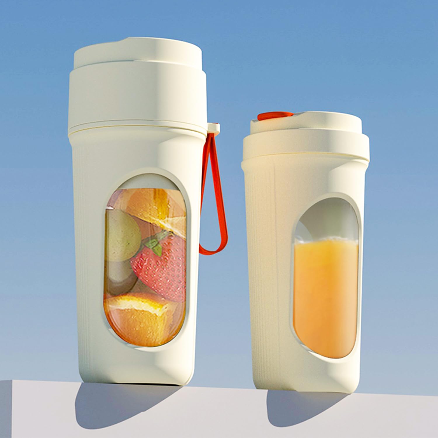 2 in 1 Portable Juicer Cup - High Capacity Blender for Fruits & Vegetables, USB Rechargeable Sports Bottle | Perfect for Gym, Hiking & Outdoor Activities
