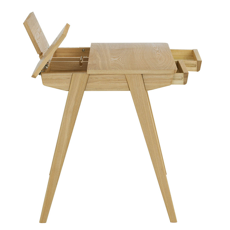 KEIR 47-Inch Natural Wood Study Desk - Perfect for Home Office, Dorm Room & Small Spaces | Modern Writing Desk with Sturdy Frame for Work & Study
