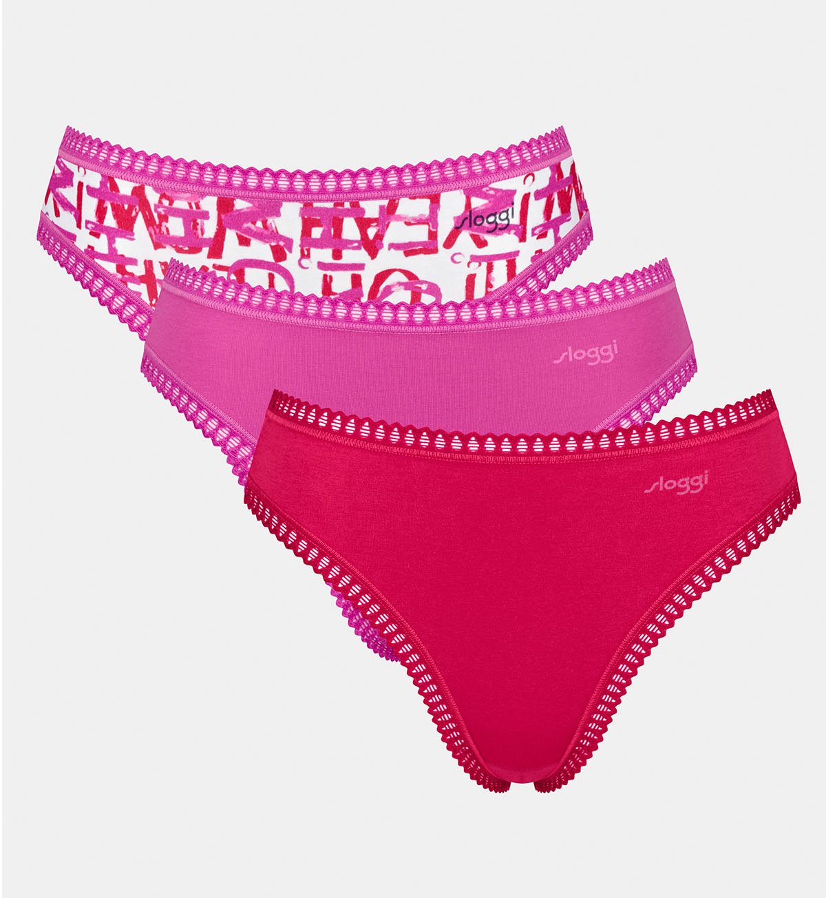 SLOGGI GO CRUSH High Leg Underwear 3-Pack - Comfortable Seamless Panties for Women, Workout & Everyday Wear