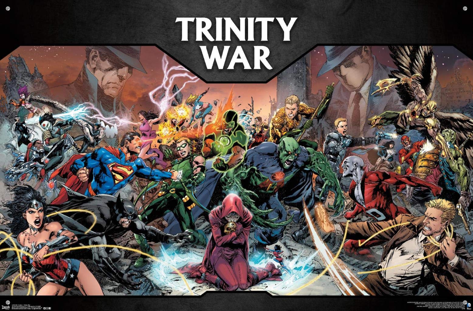 DC Comics The Trinity War Wall Poster - Premium Quality Comic Art Print with Push Pins - Perfect for Superhero Fans, Home Decor & Office Wall Art
