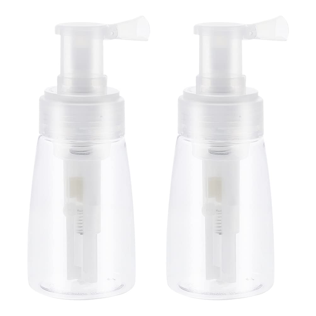 ARTIBETTER 2PCS Empty Powder Bottles - Travel Cosmetic & Barber Powder Spray Containers | Plastic Refillable Bottles for Baby Powder, Hair Styling & Salon Use | Perfect for Home, Salon & Travel