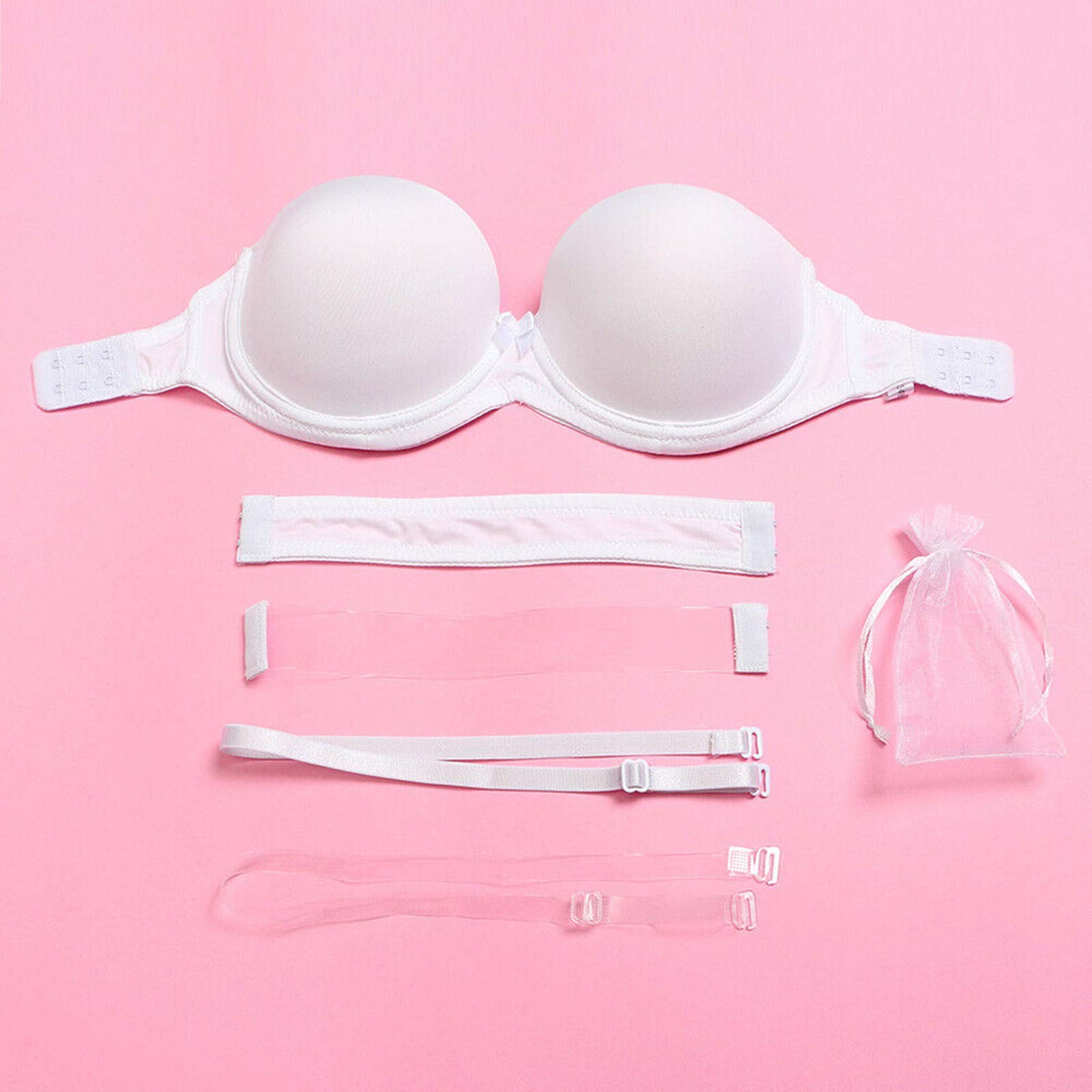 Strapless Clear Back Bra for Backless Wedding Dresses | Convertible Halter Top Bras with Transparent Invisible Straps | Perfect for Bridal Gowns, Evening Wear & Formal Events