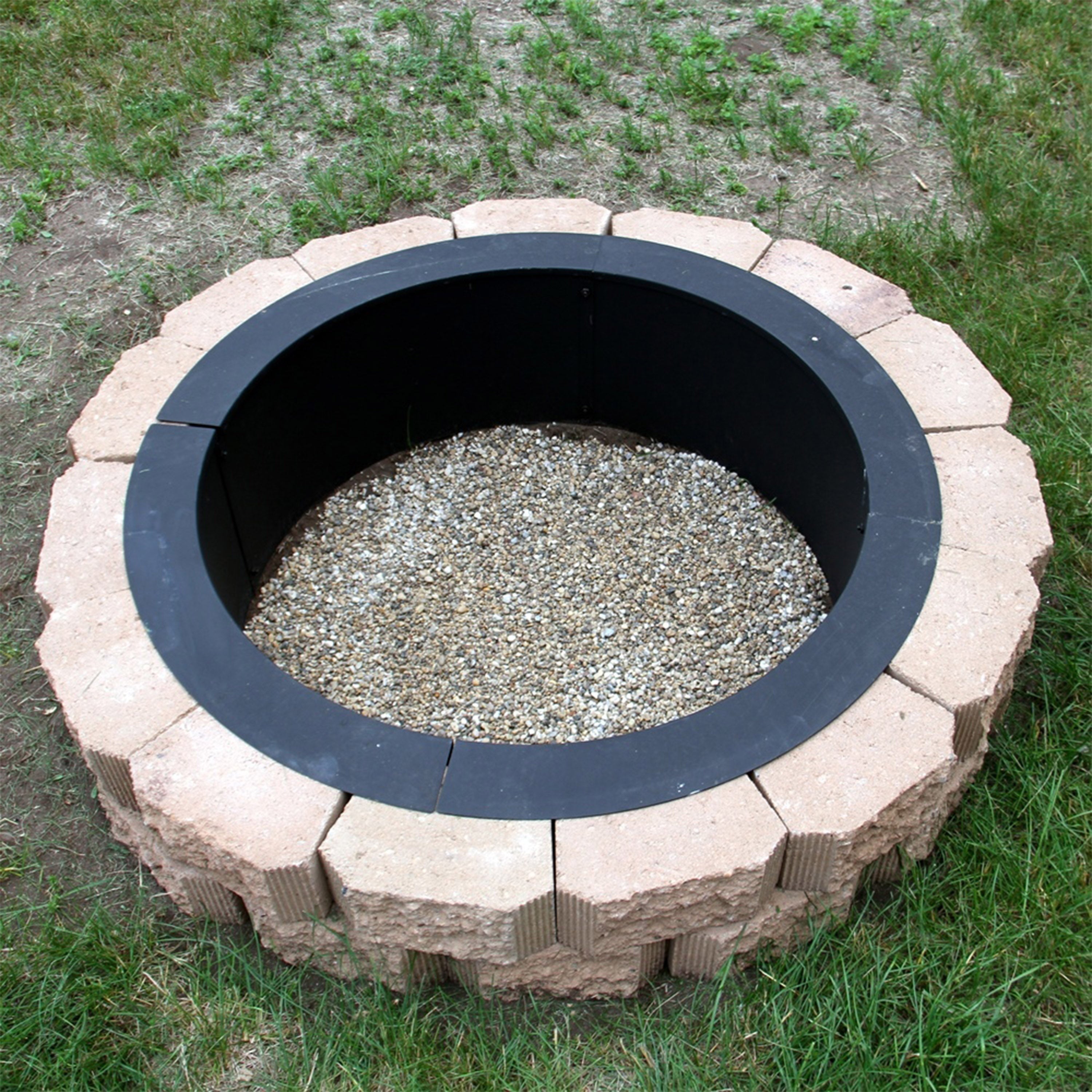 Heavy Duty Steel Fire Pit Ring Liner - 36 Inch Outdoor Fire Pit Replacement Liner for Camping, Backyard, Patio & Bonfire Gatherings