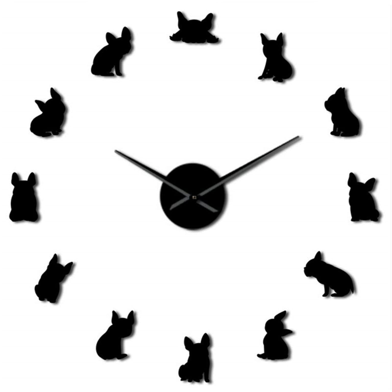 3D Personality Puppy Wall Clock - Large DIY Acrylic Wall Clock for Living Room, Bedroom, Office Decor - Unique Gift Idea for Dog Lovers & Home Decor Enthusiasts