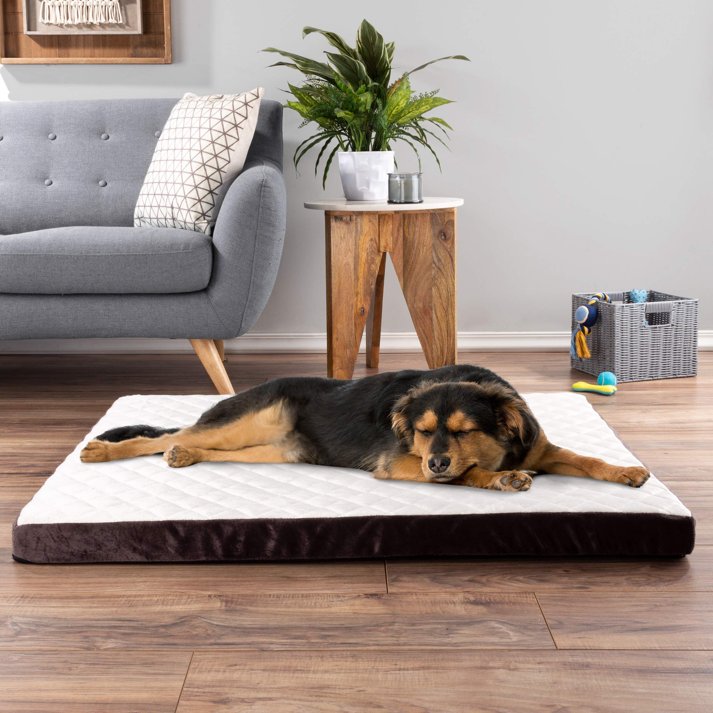 Premium Orthopedic Dog Bed for Large Dogs - Egg Crate Design with Bamboo Charcoal Memory Foam & Soft Plush Cover - 44