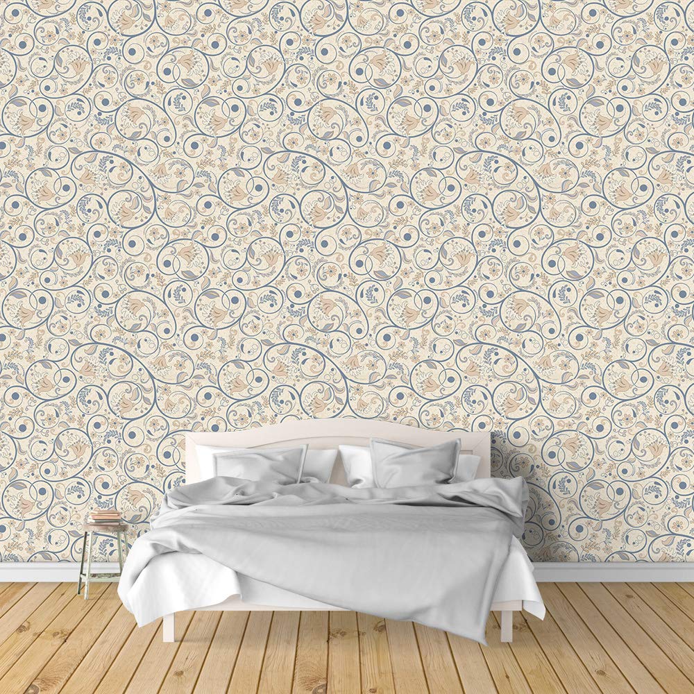 Beautiful Chinese Traditional Pattern Removable Wallpaper - Peel and Stick Wall Murals for Bedroom (100x144 inches) | Easy DIY Home Decor, Living Room & Nursery Wall Stickers