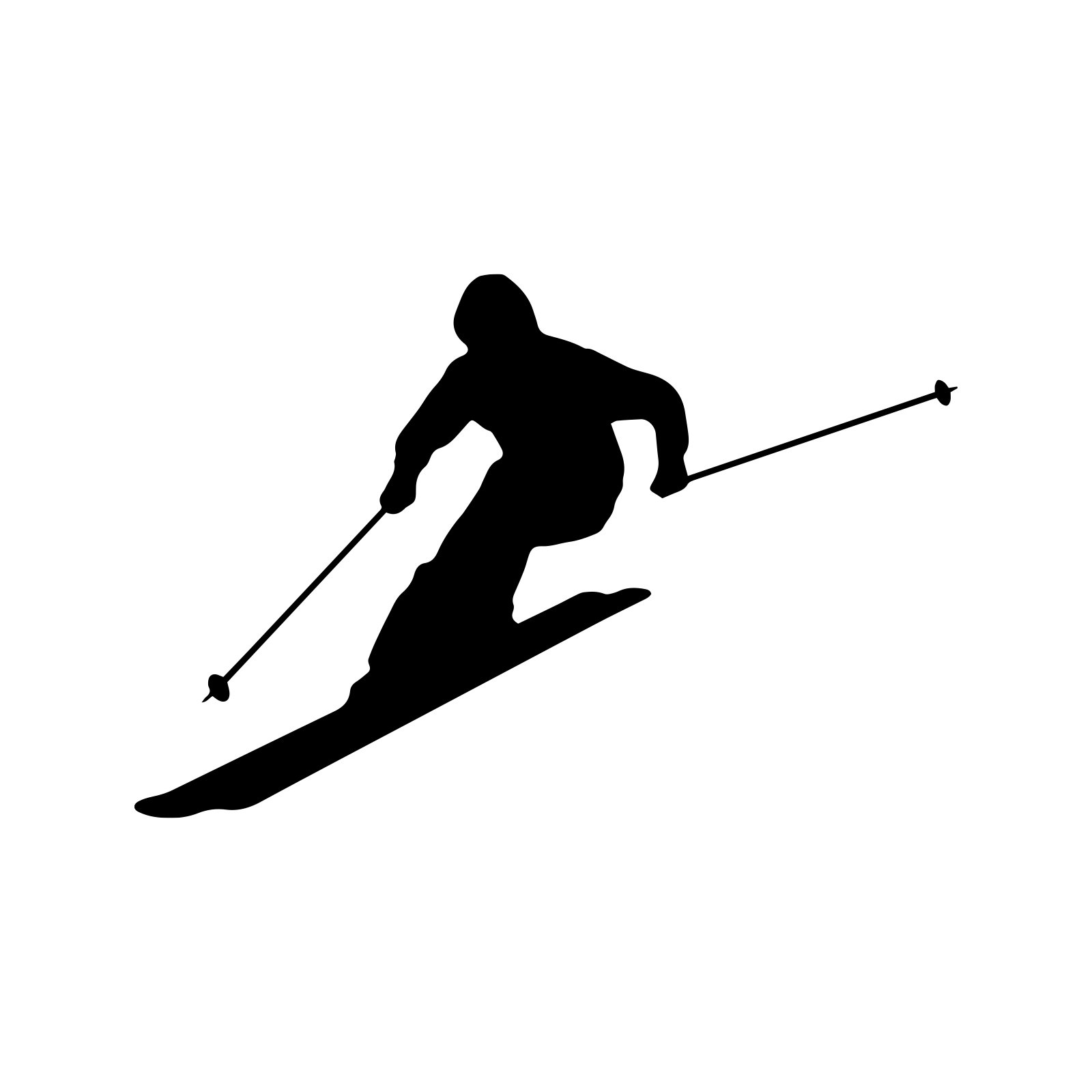 Bargain Max Skier Silhouette Vinyl Decal - 5.5 Inch Black Sticker for Notebook, Car, Laptop, Phone - Perfect for Winter Sports Enthusiasts & Outdoor Adventure Decor