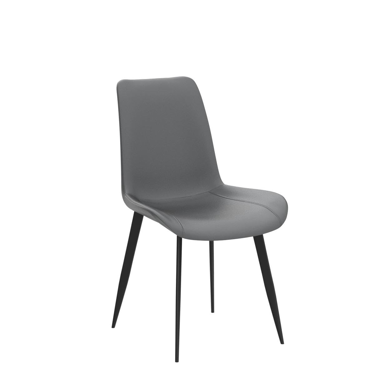 Seonyou Dining Chairs Set of 4 - Dark Grey Faux Leather Kitchen Dining Room Chairs, Comfortable Mid Century Modern Upholstered Side Chairs with Metal Legs for Living Room, Bedroom & Office - Perfect for Home Decor, Entertaining Guests & Daily Use