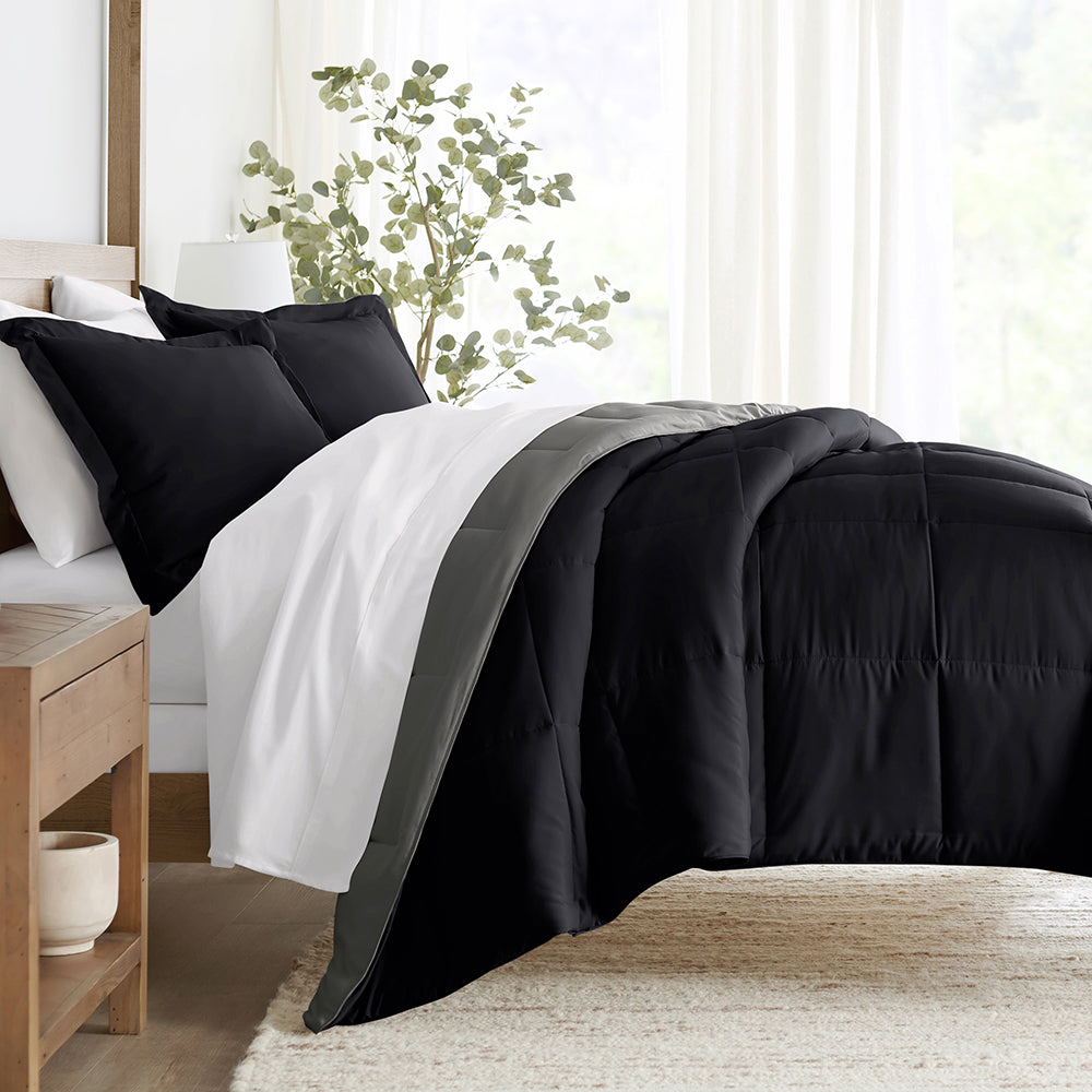 Reversible Down Alternative Comforter Set - Ultra Soft All Season Bedding - Perfect for Master Bedroom, Guest Room & Dorm Room