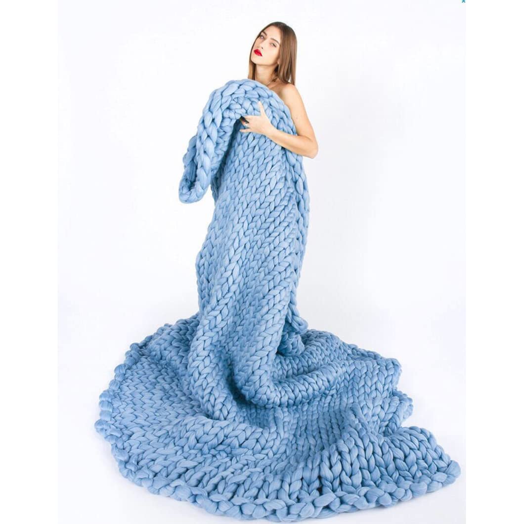Chunky Knit Blanket - Ultra Soft Handmade Knitted Throw for Sofa, Bed & Home Decor - Oversized Cozy Yarn Blanket for Pets, Couch & Winter Warmth - Perfect for Living Room, Nursery & Gift Giving