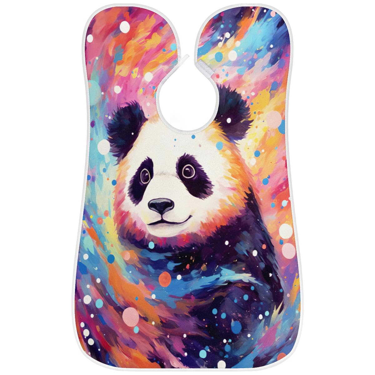 Colorful Panda Graffiti Beard Shaving Bib for Men - Waterproof Hair Dye Apron & Makeup Cape for Barbers, Stylists & DIY Haircuts - Sink Hair Catcher & Beard Trimming Accessory - Perfect for Home Grooming, Salon Use & Gift Giving