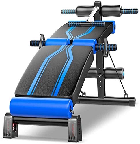 BYCDD Adjustable Weight Bench for Sit-Ups & Incline Abs Workouts - Multi-Functional Exercise Bench for Full Body Training (Blue, 32X128CM) - Perfect for Home Gym & Strength Training