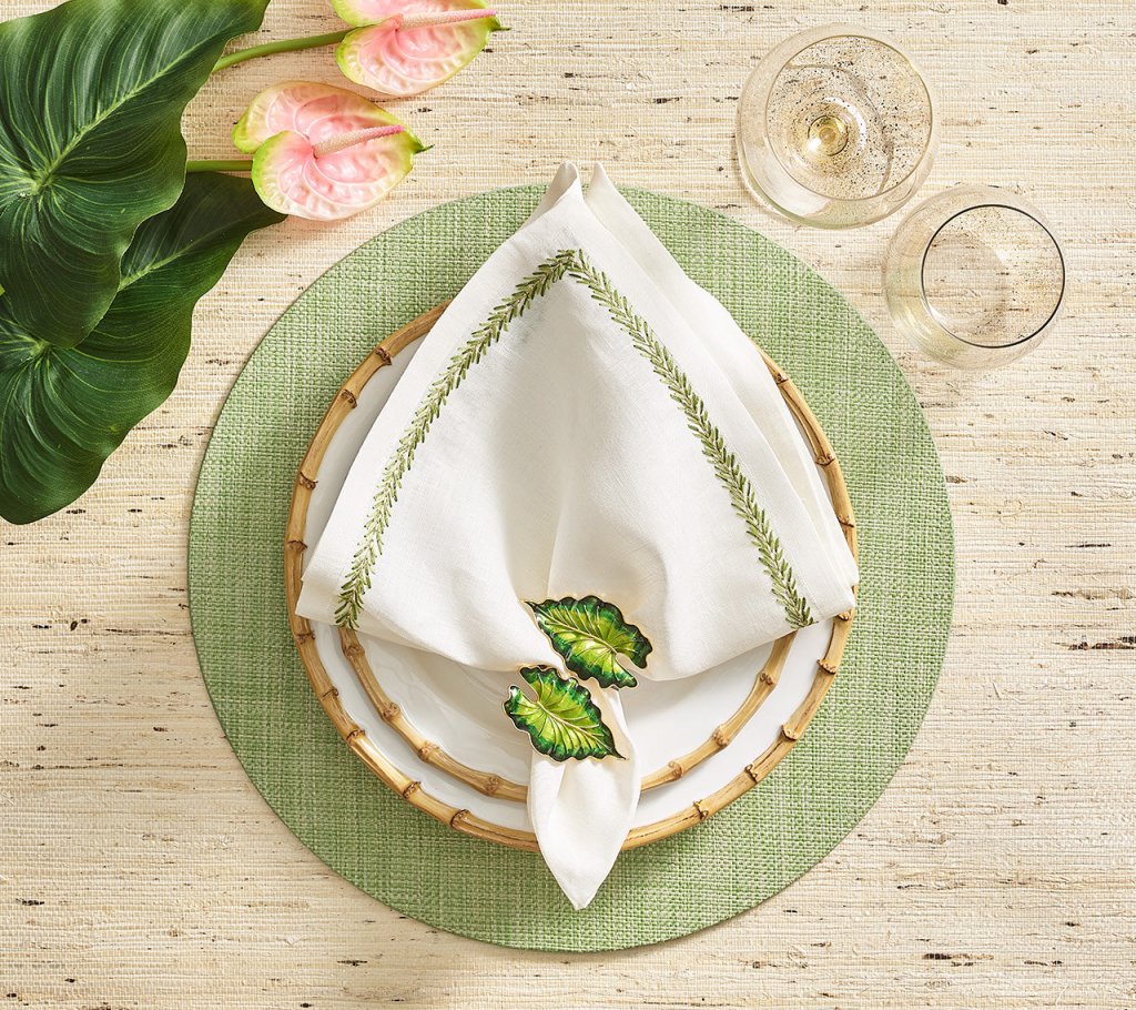 Portofino Waterproof Placemats Set of 4 - Elegant Round Table Mats for Dining, Kitchen, and Outdoor Use - Stain-Resistant & Easy to Clean