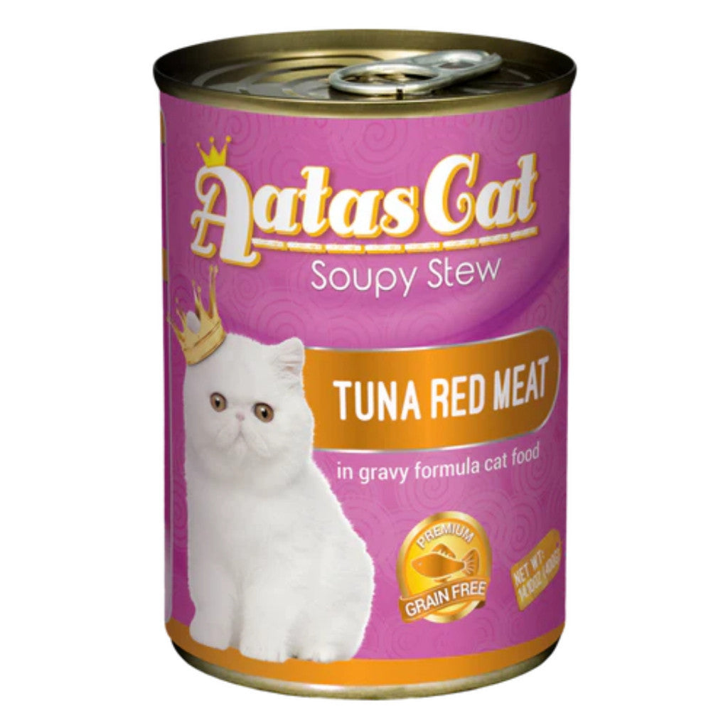 Premium Grain-Free Aatas Cat Soupy Stew with Tuna, Red Meat, Sardine, Chicken & Vegetables in Gravy - 400g Wet Cat Food for Adult & Senior Cats - Perfect for Picky Eaters & Mealtime Enrichment