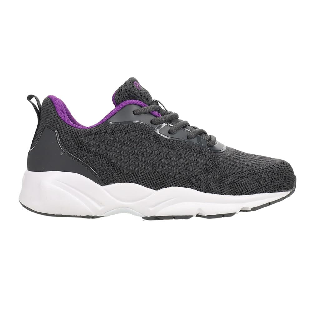 Propet Women's Stability Strive Walking Sneakers - Grey - Size 10 2E Wide Width - Comfortable Supportive Shoes for Walking, Travel & Everyday Wear