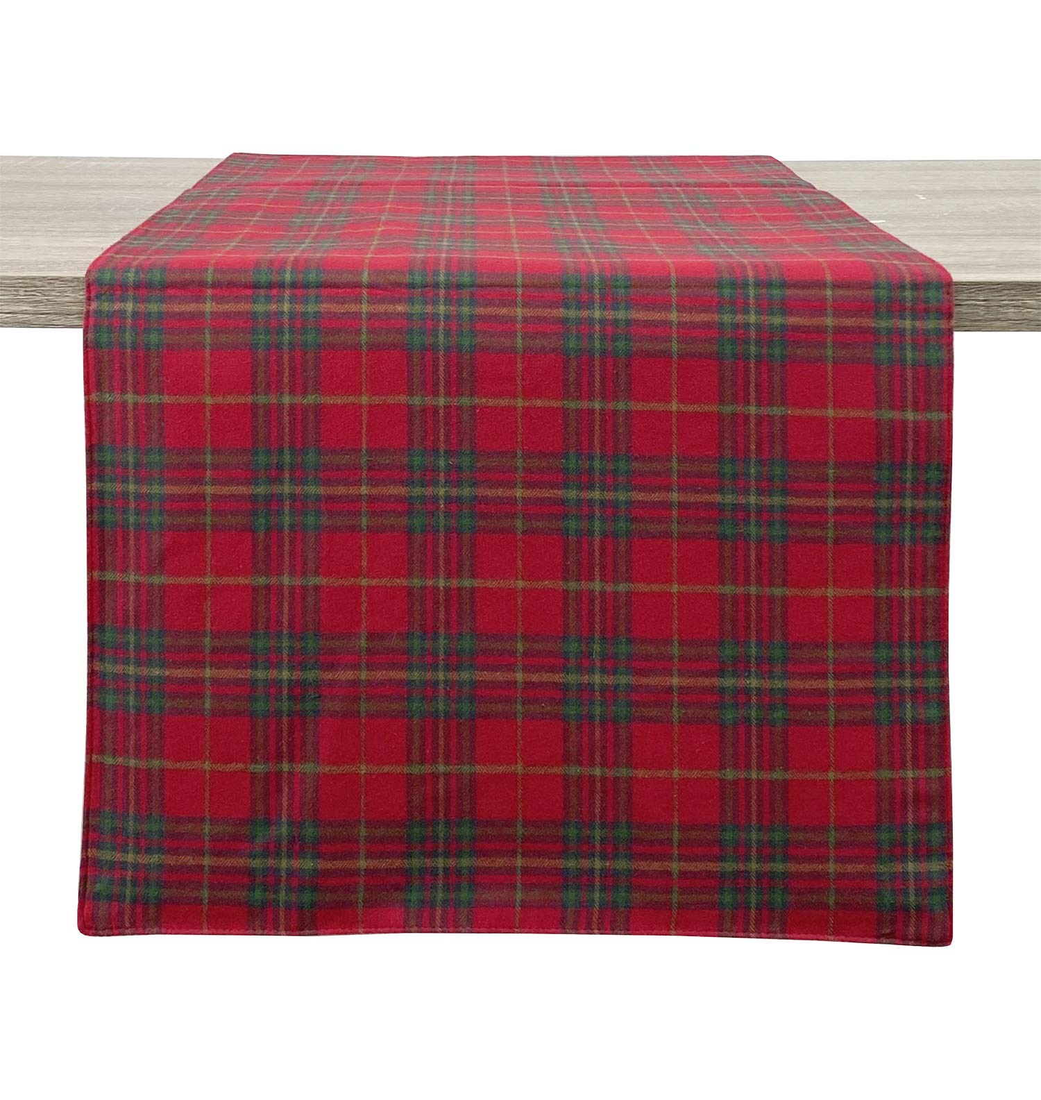 Fennco Styles Rustic Tartan Plaid Cotton Table Runner 16x72 Inches - Red Checkered Table Cover for Dining Room Decor, Kitchen, Parties & Holidays | Perfect for Thanksgiving, Christmas & Everyday Dining