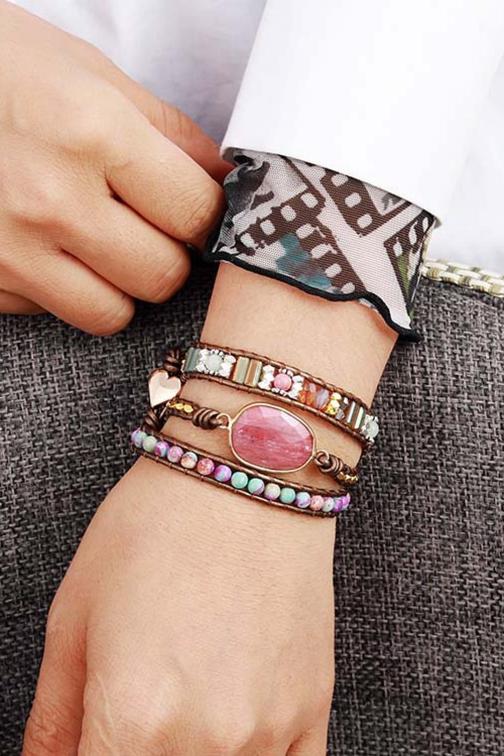 Handmade Crystal Beaded Natural Stone Bracelet for Women - Healing Gemstone Energy Jewelry for Meditation, Yoga & Spiritual Gifts