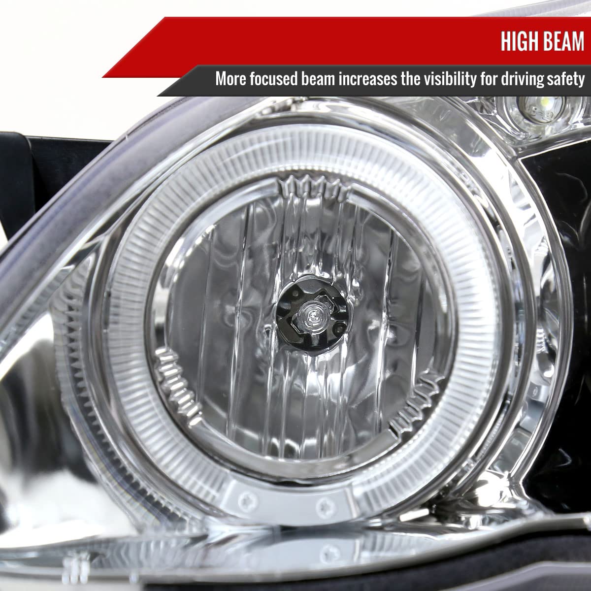 03-08 Toyota Corolla CE/S/LE Clear LED Halo Projector Headlights - High Performance Driving Lamps for Night Visibility & Style Upgrade | Perfect for Daily Commute & Road Trips
