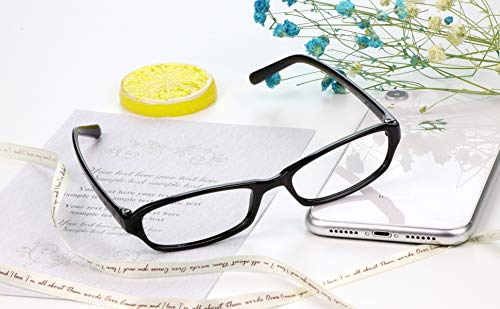 LifeArt Blue Light Blocking Glasses - Anti Eyestrain Computer & Gaming Glasses for Women & Men - Anti Glare Reading Glasses with +1.50 Magnification (Black) - Perfect for Office Work, Online Classes & Nighttime Screen Use