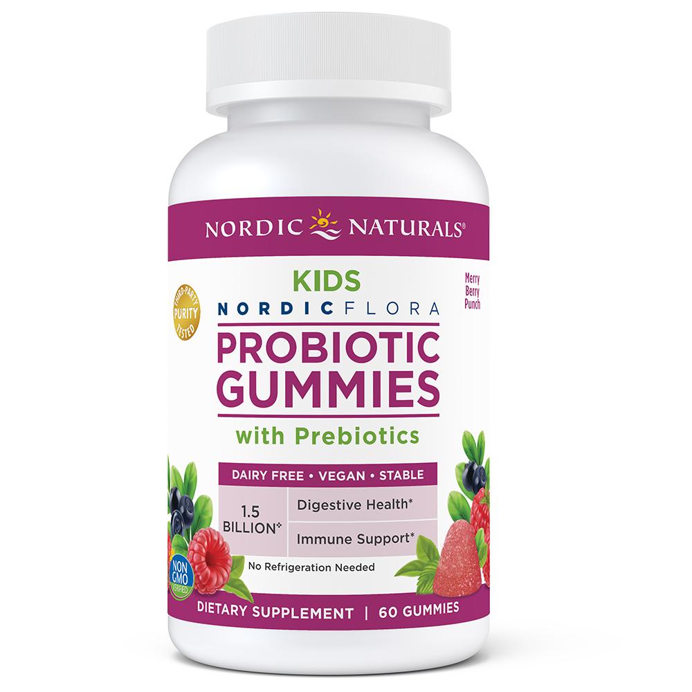 Nordic Flora Probiotic Gummies for Kids - Immune Support & Digestive Health - Delicious Berry Flavor Chewable Vitamins for Children's Daily Wellness