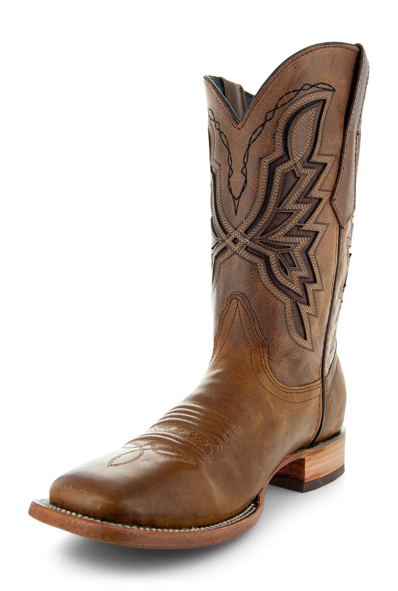Authentic Men's Cowboy Boots - Genuine Leather Western Boots with Broad Square Toe | Durable & Comfortable for Rodeo, Country Dancing & Casual Wear (Model H50028)