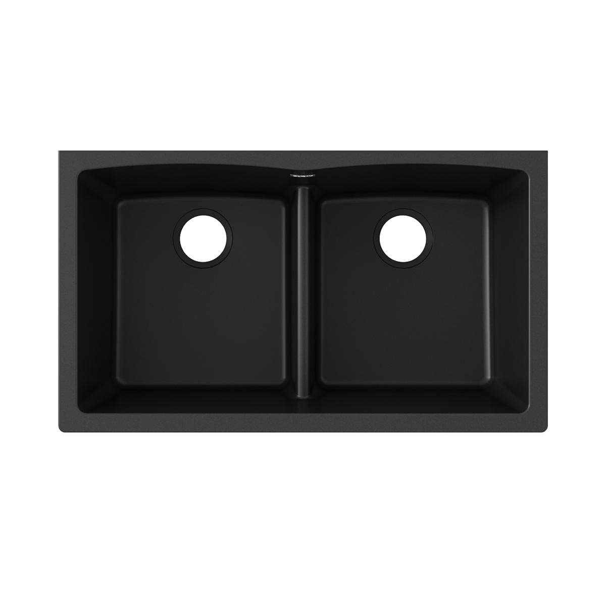 Elkay Quartz Classic ELGDULB3322BK0 Black Equal Double Bowl Undermount Kitchen Sink - Durable & Stylish for Modern Home Cooking & Dishwashing