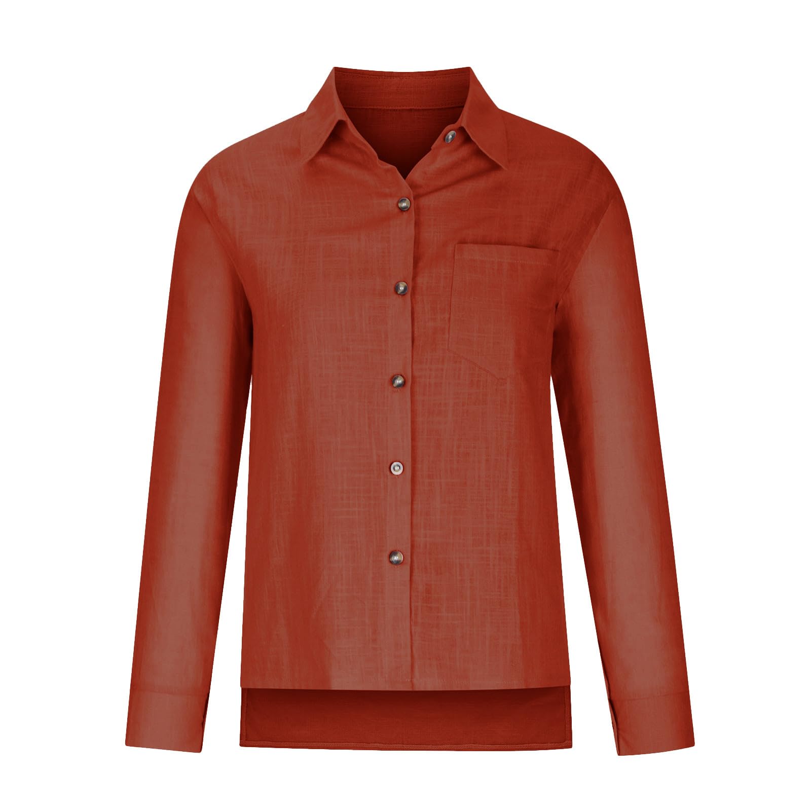 Women's Linen Long Sleeve Blouse - V Neck Button Down Shirt for Summer | Comfortable Business Casual Top for Office & Outdoor Wear
