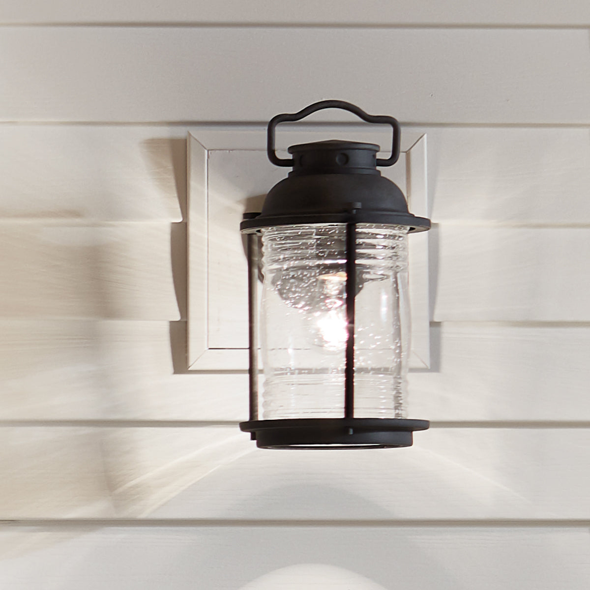Ashland Bay Small/Medium/Large Wall Lantern - Weathered Zinc/Burnished Bronze Finish Outdoor Lighting for Patio, Garden & Porch Decor