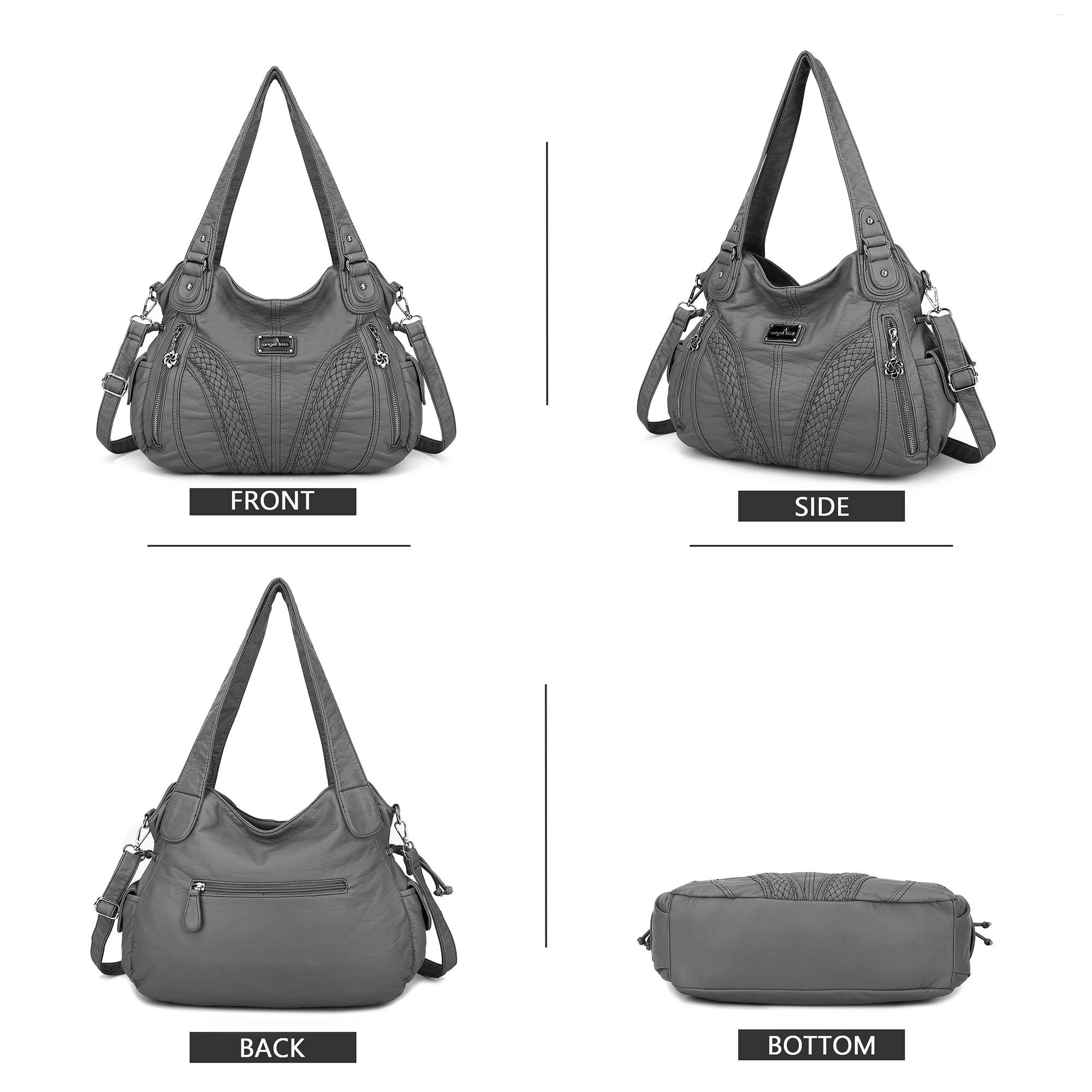 Stylish Women's Tote & Shoulder Handbags - Fashionable Washed Synthetic Leather Top Handle Satchel Purses for Work, Travel & Everyday Use