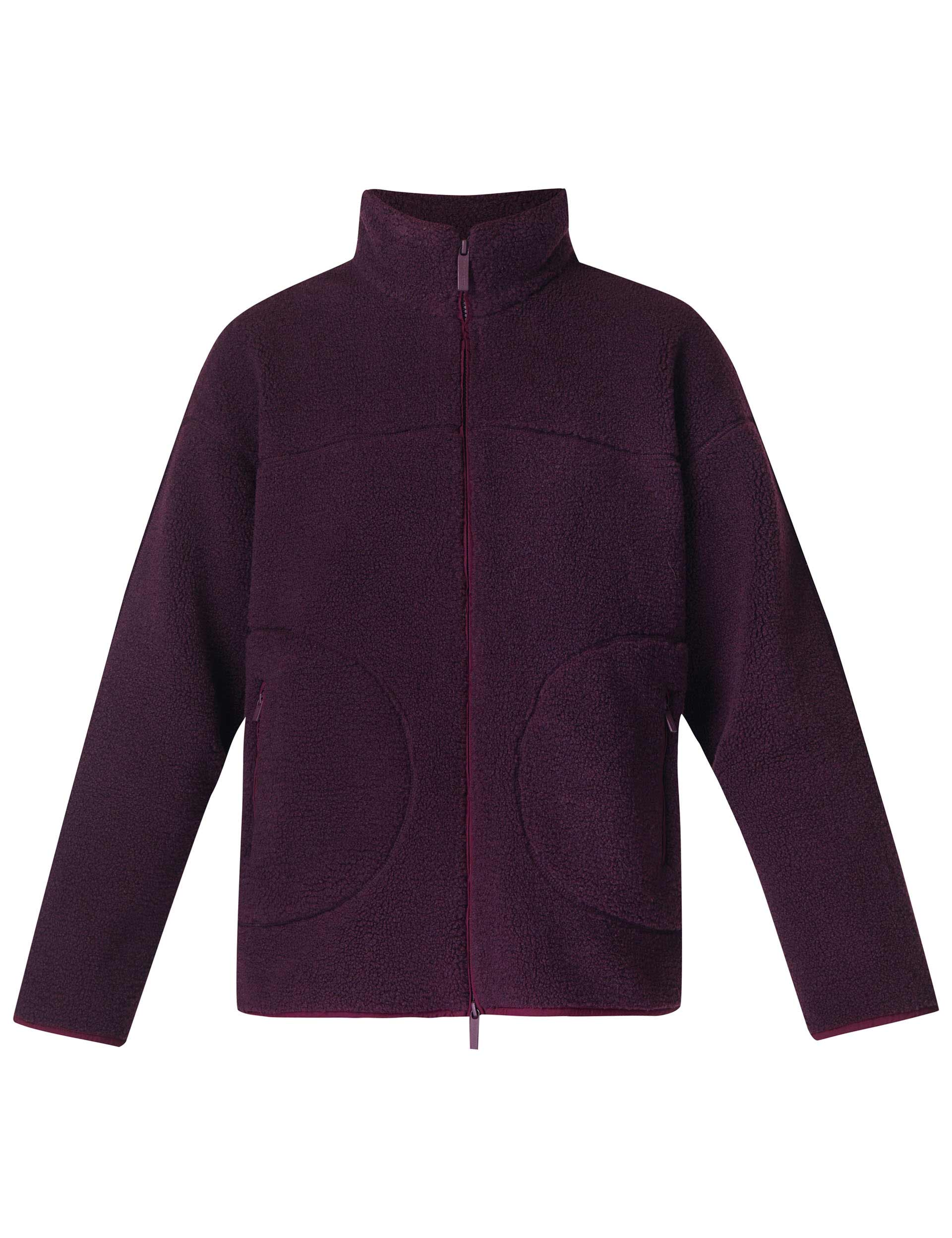 Soft Plush Textured Zip Up Hoodie - Midnight Cherry Purple for Women | Cozy Winter Loungewear & Casual Outfit