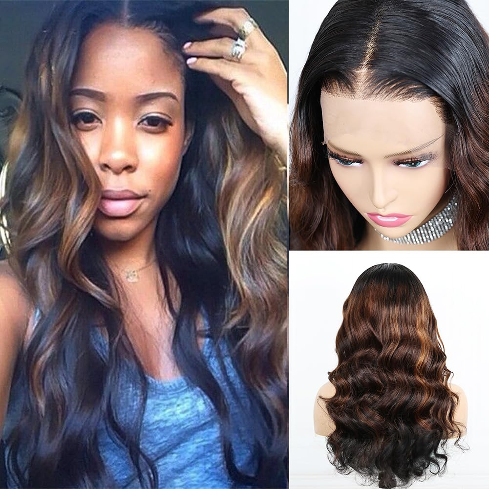 13x4 HD Lace Front Wigs Human Hair - Pre Plucked 150% Density Body Wave Wigs for Black Women | Bleached Knots & Natural Hairline | Glueless Lace Wig for Daily Wear, Parties & Special Occasions