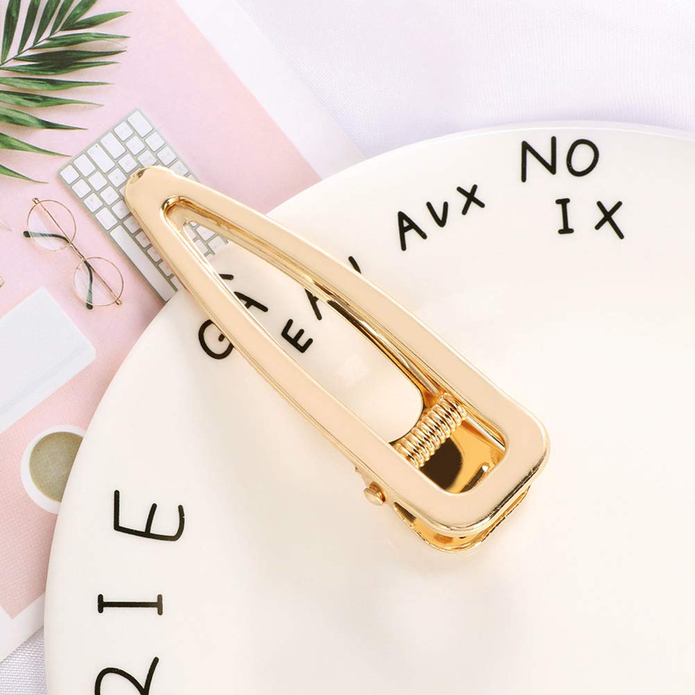 30pcs Gold Alligator Hair Clips Barrettes - Metal Hollow Hair Clips for DIY Crafts, Silicone Mold Making, Pearl Acrylic Resin Hair Accessories - Perfect for Bridal, Prom, Party Hairstyles and Gift Giving (Gold Water Drop Design)