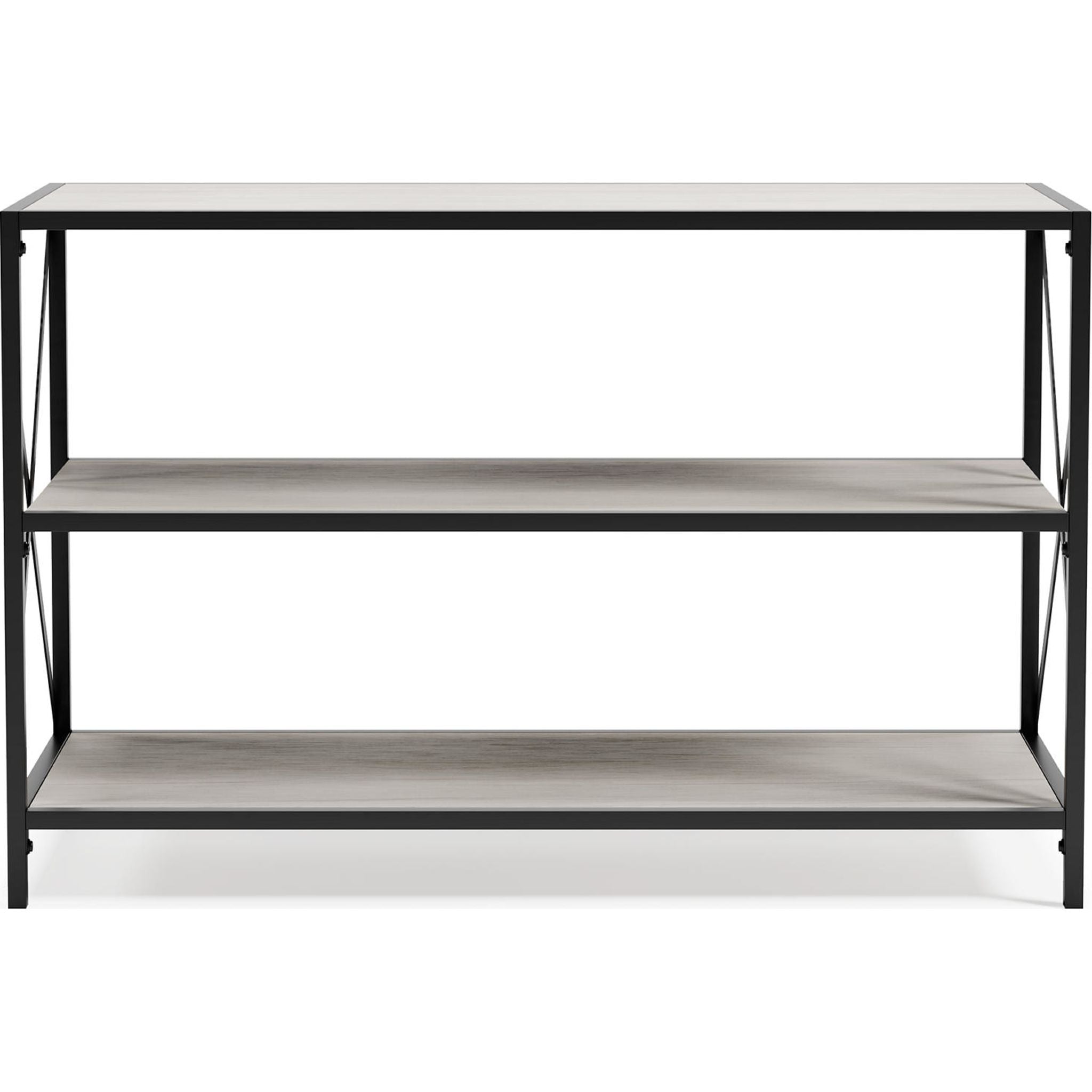 Bayflynn Bookcase - White & Black - Modern Bookshelf for Home, Office & Library Storage