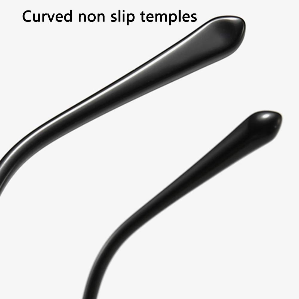 Retro Reading Glasses for Men - Ultra-Light Alloy Frame with Anti-Blue Light & Anti-Fatigue Resin Lenses (+2.50 Strength) - Perfect for Office Work, Reading & Screen Time - Black