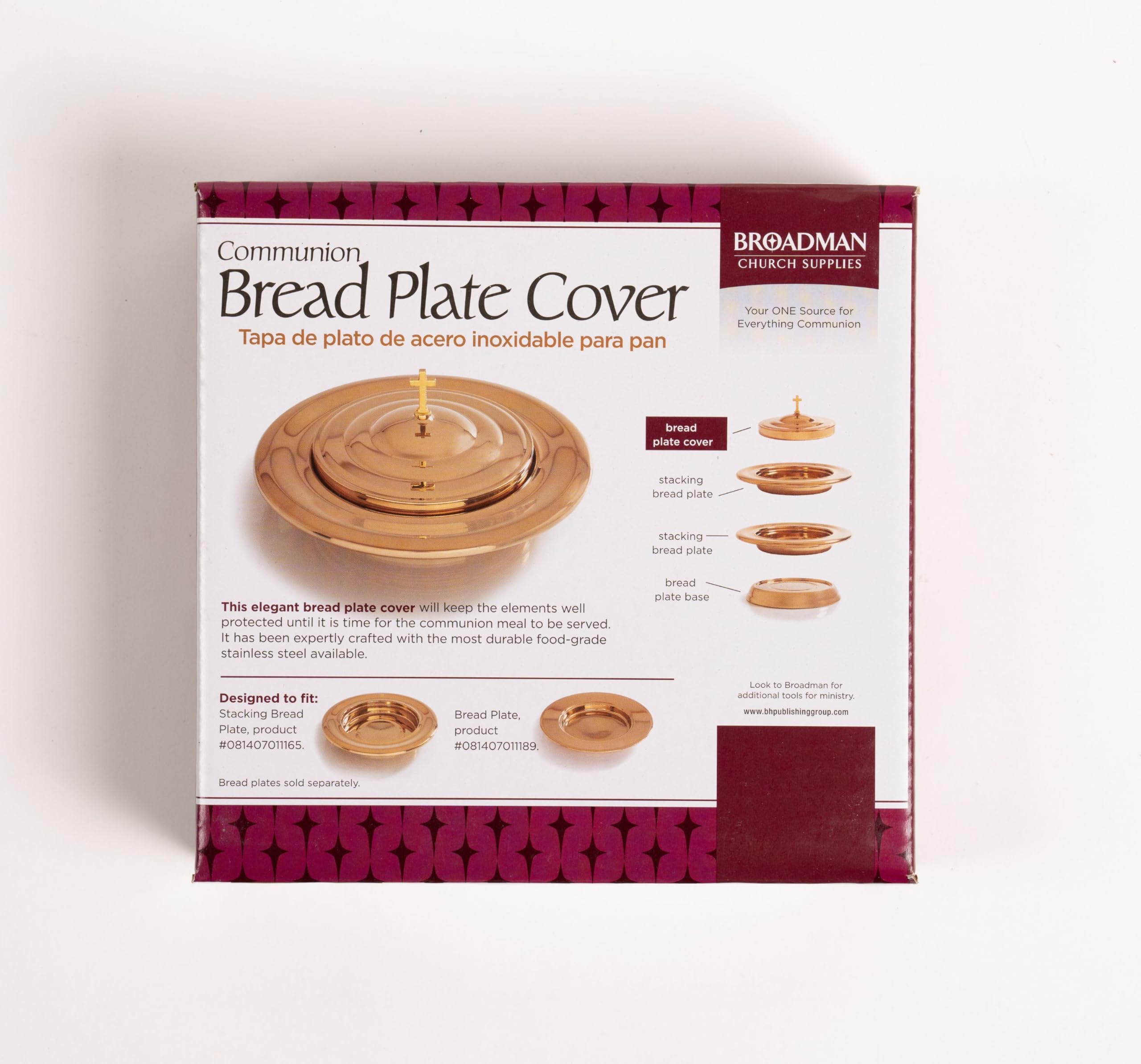 Broadman Church Supplies Brass RemembranceWare Communion Bread Plate Cover - Perfect for Holy Communion, Church Services & Religious Ceremonies