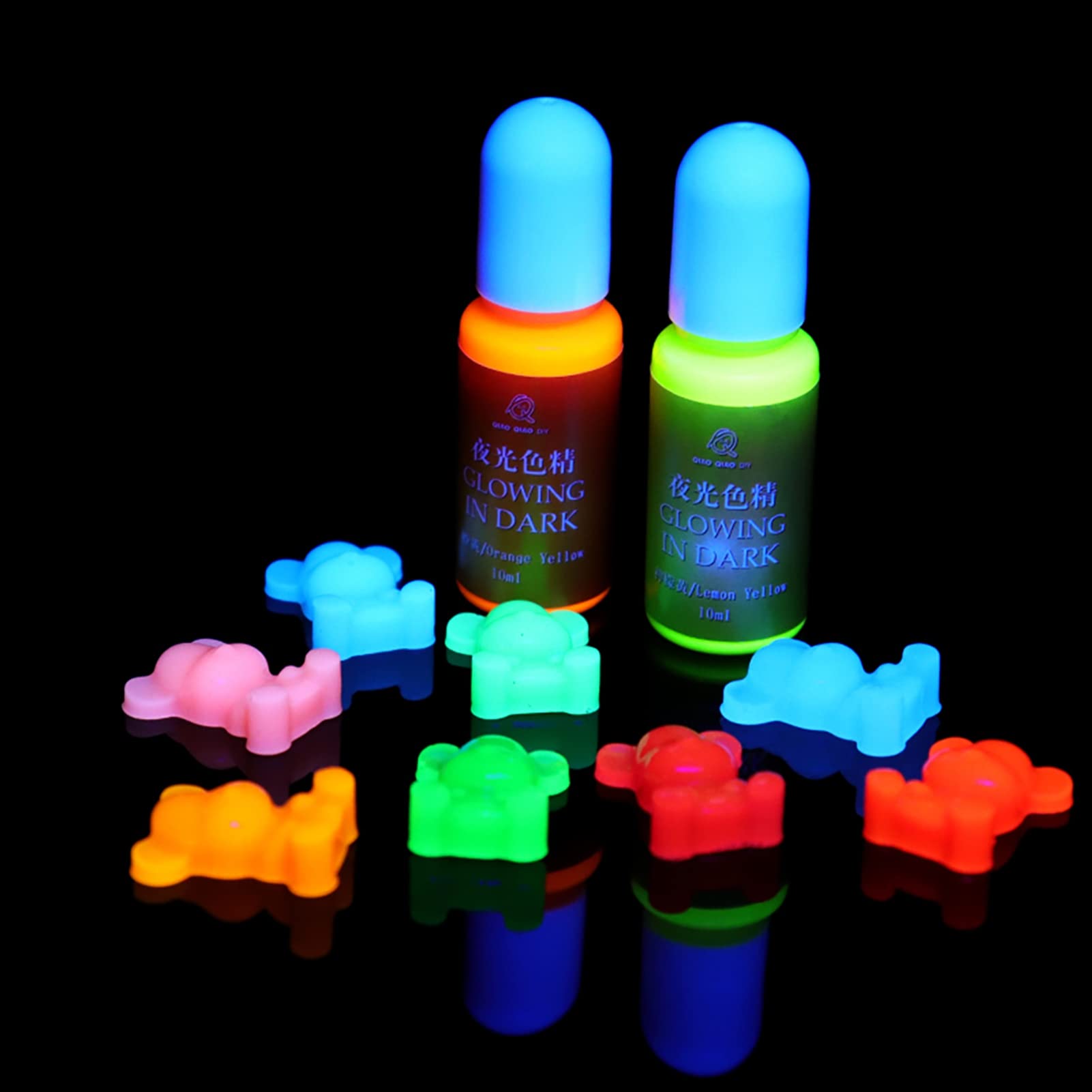 10ml High Concentration Epoxy Resin Color Pigment Dye - Glow in The Dark UV Reactive Luminous Liquid (Sapphire Blue) for DIY Crafts, Jewelry Making, and Resin Art Projects