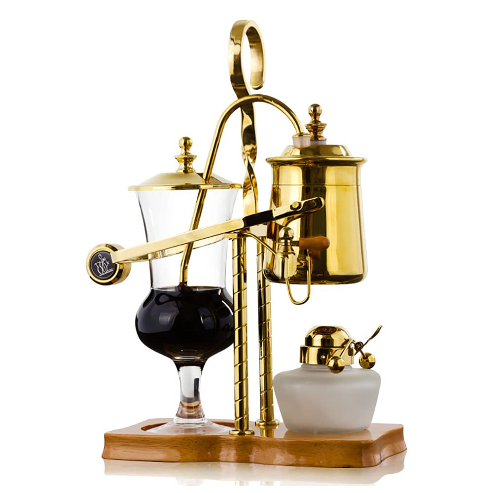 Vintage Belgian Syphon Coffee Maker - Gold Luxury Brewer for Home & Cafe
