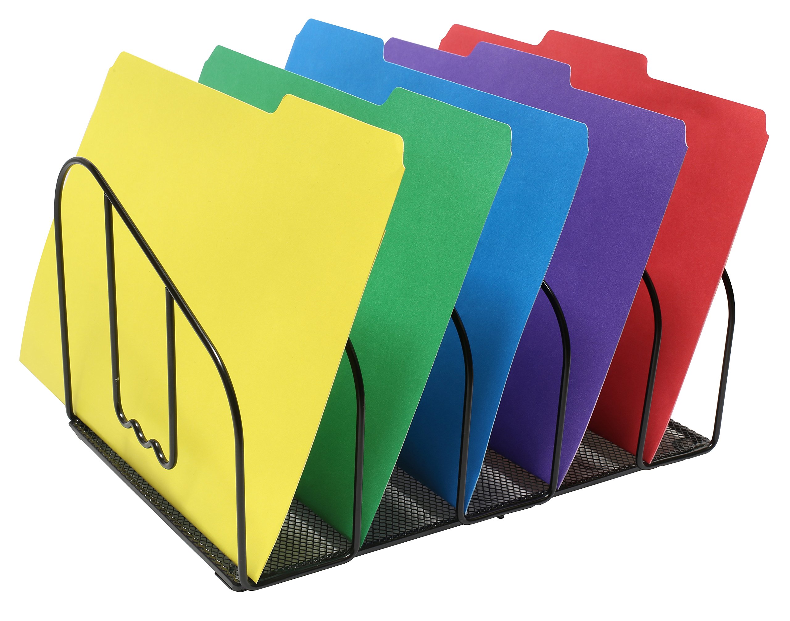 Deco Brothers 5-Section Black File Sorter Organizer for Desk - Perfect for Office, Home, and School Paper Organization